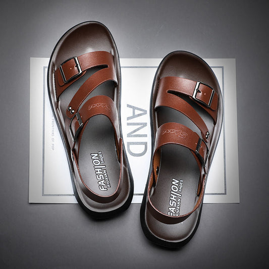 👞🌬️🌞 OFFRE LIMITÉE 50% DE RÉDUCTION! Sandales en Cuir Véritable pour Hommes – Antidérapantes & Respirantes, Semelle Intérieure Douce – Parfaites pour les Promenades sur la Plage, les Courses Quotidiennes ou les Jours Chauds 🏖️✨
