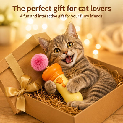 🐱🛒 -60% ! 🪄 Baguette Électrique pour Chat – Jouet Interactif Rétractable, Balle en Peluche & Lanceur Automatique.