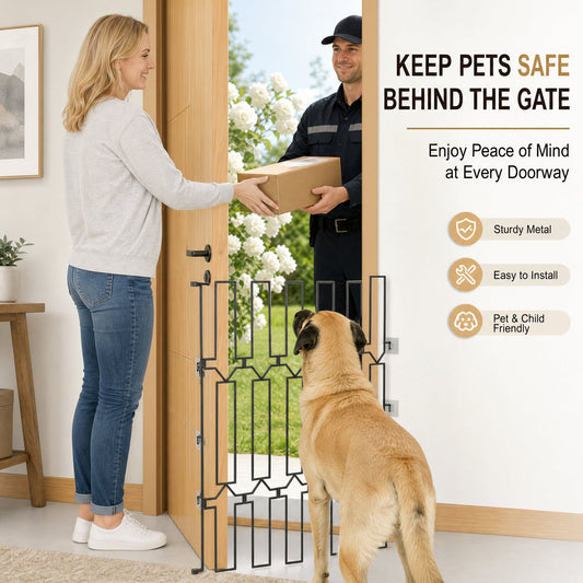 🐾🛒 -50% ! 🚪Borrière de Sécurité pour Animaux de Compagnie – Extensible, Pliable & Installation sans Perçage