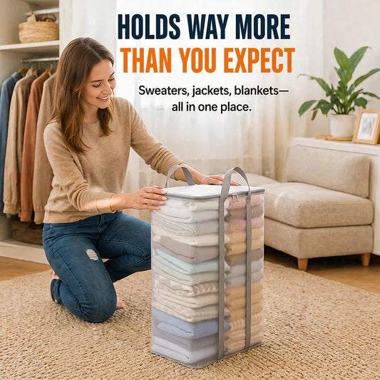 💐 OFFRE SPÉCIALE -50% ! Grand Sac de Rangement Transparent – Capacité XXL, Solide, Réutilisable ♻️🔒 【Qualité Pro】