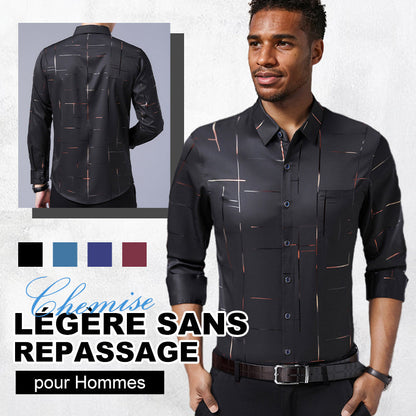 👔 60% DE RÉDUCTION! ✨ Chemise à Manches Longues Sans Repassage pour Hommes – Infroissable, Coupe Premium & Confortable 👕