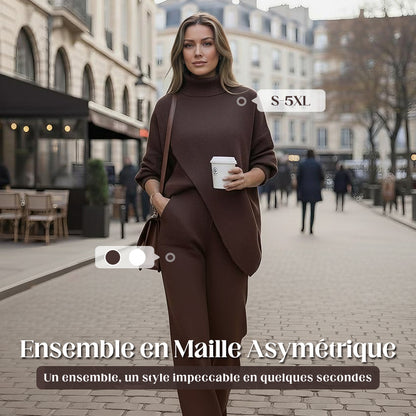 🔥 60% DE RÉDUCTION ! ✨ Ensemble Femme 2 Pièces Oversize - Pull Molletonné + Pantalon Droit, Coupe Confortable et Tendance