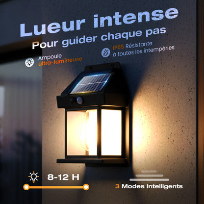 ☀️🏡 Applique Murale Solaire LED Effet Tungstène | Détecteur de Mouvement PIR, Étanche IP65 & Éclairage Zéro Électricité