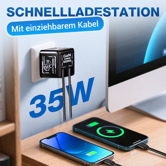 📢📢60 % de réduction !!!🎅Station de recharge rapide USB-C avec câble rétractable – Utilisation universelleStation de recharge rapide USB-C avec câble rétractable – Utilisation universelle