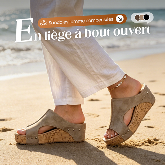 💐50% DE RÉDUCTION ! Sandales Compensées à Soutien Orthopédique – Confort Absolu pour vos Pieds 👣✨【Prix Exceptionnel】