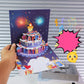 📢📢50% de réduction ! Carte d’Anniversaire Magique – Gâteau 3D, Musique & Feux d’Artifice en un Souffle 🎂🎇