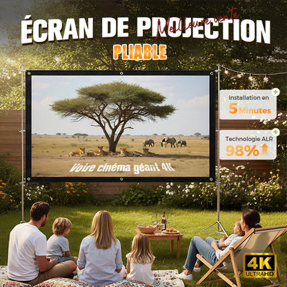 🔥 60% DE RÉDUCTION ! ✨ Écran Projection Portable Extérieur - Pliable et Réglable, Qualité 4K, Soirée Cinéma en Plein Air 🎬🌌
