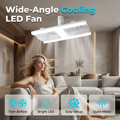 🌀💡 OFFRE LIMITÉE 50% DE RÉDUCTION! Ventilateur de Plafond Double Tête avec Lumière LED – Double Flux d’Air, Télécommande Moderne, Moteur Silencieux – Rafraîchissez Votre Salon & Chambre avec Style 🛋️😴