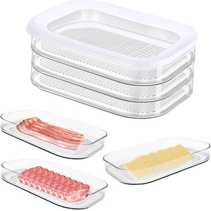 🍱🧊 -60% ! 🌟Boîtes Alimentaires 3 Étages – PET Transparent, Hermétiques & Empilables pour Réfrigérateur Organisé.