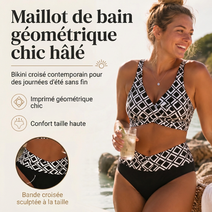 👙 50% DE RÉDUCTION 🌊 Ensemble bikini deux pièces taille haute femme – Soutien-gorge à coques & shorty assorti – Tissu extensible, séchage rapide – parfait pour la plage, la piscine ou les vacances ☀️
