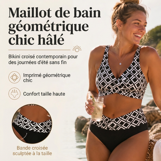 👙 50% DE RÉDUCTION 🌊 Ensemble bikini deux pièces taille haute femme – Soutien-gorge à coques & shorty assorti – Tissu extensible, séchage rapide – parfait pour la plage, la piscine ou les vacances ☀️
