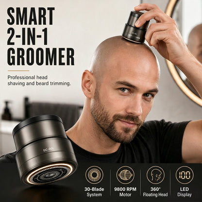 💥🛍️ -50% ! ✂️ Tondeuse Électrique 2-en-1 pour Crâne Rasé et Barbe – 30 Lames de Précision, Confort Flottant 360° & Affichage Digital.