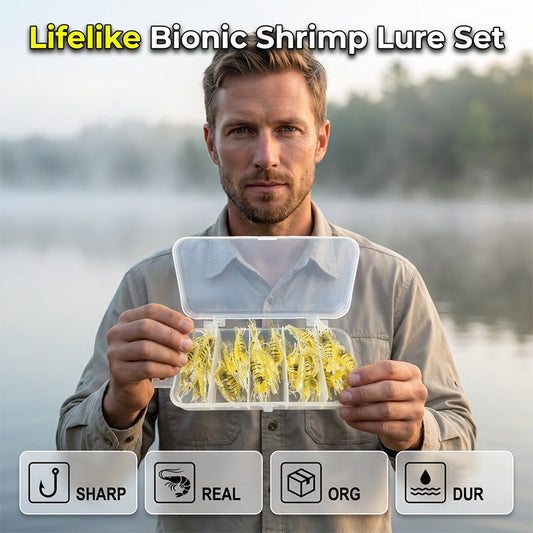 🦐🎣 Kit de leurres souples en forme de crevette – Silicone flexible, hameçons pré-montés et action dynamique