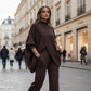 🔥 60% DE RÉDUCTION ! ✨ Ensemble Femme 2 Pièces Oversize - Pull Molletonné + Pantalon Droit, Coupe Confortable et Tendance