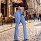 ✨ Silhouette Allongée & Stylée - Jean Taille Haute Évasé - Effet Gainant et Jambes Infinite 【Promo -50%】