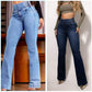 ✨ Silhouette Allongée & Stylée - Jean Taille Haute Évasé - Effet Gainant et Jambes Infinite 【Promo -50%】