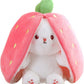 🍓50% DE RÉDUCTION ! Cadeau Parfait en Peluche – Strawberry Bunny Transformable pour Enfants 🎁🌸【Idée Cadeau】