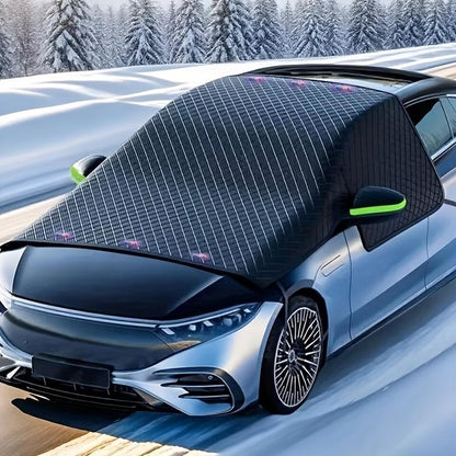 🚗❄️ Housse de Pare-Brise Magnétique Oxford – 6 Aimants Puissants, Rétroviseurs Réfléchissants et Double Sécurité Antivol