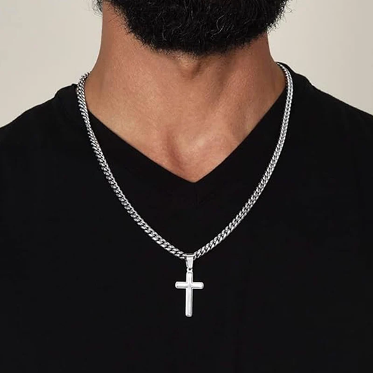💐50% DE RÉDUCTION ! Collier Croix Homme Acier Inoxydable – Symbole de Foi Éternelle ✝️💪【Offre Limitée】