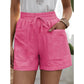 🌾🍃👚 OFFRE LIMITÉE 50% DE RÉDUCTION! Shorts Décontractés en Coton-Lin Unis pour Femme – Double Poches, Taille Élastique, Faciles à Assortir – Idéaux pour le Yoga, les Courses ou les Après-midi Paisibles 🧘‍♀️🛍️