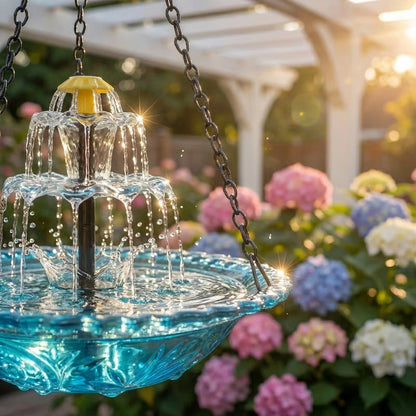 💐 60% DE RÉDUCTION ! Fontaine Solaire Suspendue pour Oiseaux – Design Moderne 2026, Cascade Apaisante 🐦💧【Nouveauté】