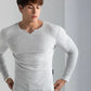 T-shirt de sport à col V et manches longues