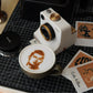 ☕📸 Appareil Photo Rétro pour Latte Art – 100% Mécanique, 30 Pochoirs et Décoration Instantanée