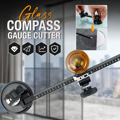 🔪🛒 -50% ! 🔵Coupe-Verre Compas à Jauge – Tête Rotative 360°, Ventouse Puissante & Multi-Usages