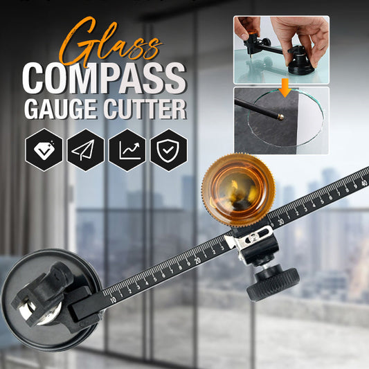 🔪🛒 -50% ! 🔵Coupe-Verre Compas à Jauge – Tête Rotative 360°, Ventouse Puissante & Multi-Usages