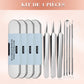 🧴🔍 Kit d’outils pour points noirs et boutons – 4 pièces, embouts de précision et loupe 15x