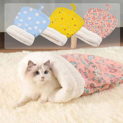 🐱🛋️ Nid Douillet Semi-Fermé pour Chat & Petit Chien – Chaleur 360°, Peluche Ultra-Douce & Lavable en Machine