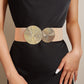 Ceinture vintage élastique à boucle dorée pour femme