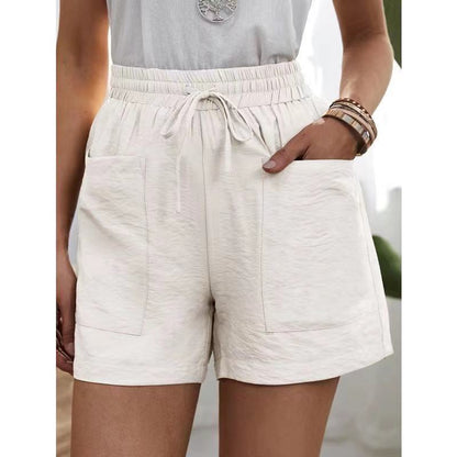 🌾🍃👚 OFFRE LIMITÉE 50% DE RÉDUCTION! Shorts Décontractés en Coton-Lin Unis pour Femme – Double Poches, Taille Élastique, Faciles à Assortir – Idéaux pour le Yoga, les Courses ou les Après-midi Paisibles 🧘‍♀️🛍️