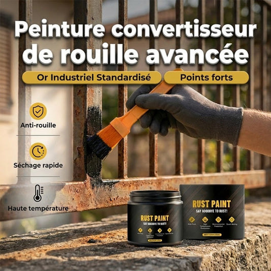 🔧🔄✨ OFFRE LIMITÉE 50% DE RÉDUCTION! Peinture Aqueuse Convertisseur de Rouille pour Métal – Transforme la Rouille en Primaire Durable, Sans Dilution Nécessaire, Application Facile au Pinceau – Idéale pour Voitures, Outils et Équipements Extérieurs 🛡️🚗