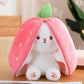 🍓50% DE RÉDUCTION ! Cadeau Parfait en Peluche – Strawberry Bunny Transformable pour Enfants 🎁🌸【Idée Cadeau】