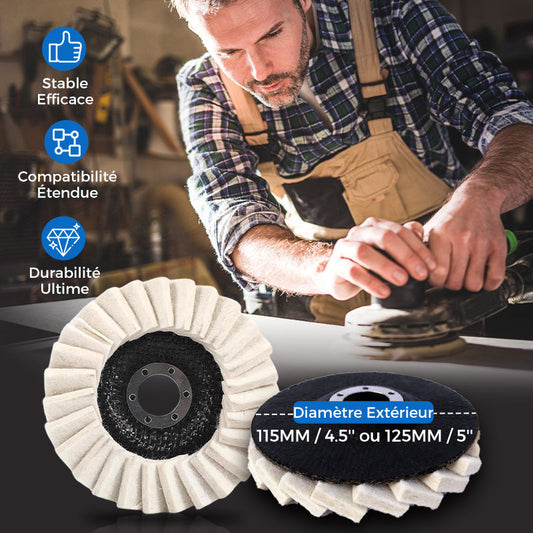 🎁Achetez 4 Obtenez 6 Gratuit ✨Disque de Polissage à Lamelles en Feutre de Laine