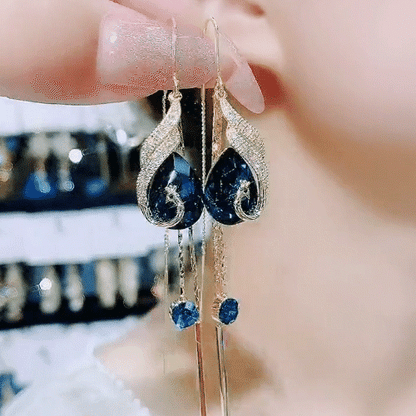 💐50% DE RÉDUCTION ! Boucles d‘oreilles pendantes paon doré – Le cadeau idéal pour elle 🎁✨【Offre Limitée】