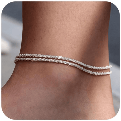 💐50% DE RÉDUCTION ! Bracelet de Cheville Féminin – Couches Délicates & Brillantes 💖✨【Prix Casse】