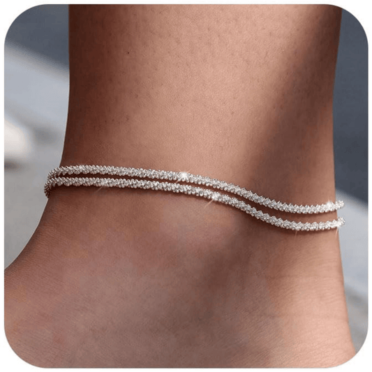 💐50% DE RÉDUCTION ! Bracelet de Cheville Féminin – Couches Délicates & Brillantes 💖✨【Prix Casse】