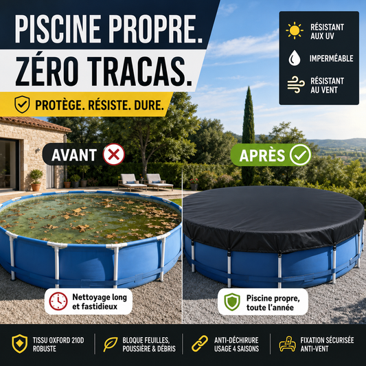 💧🛡️ -50% ! 🌊Bâche piscine Oxford – Imperméable & durable.
