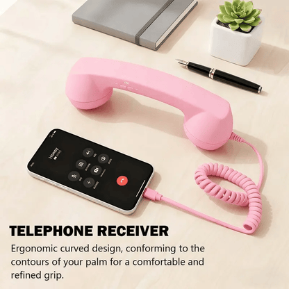 ☎️🎙️ Combiné Téléphonique Rétro Filaire – Prise en Main Confortable, Commandes Intégrées et Câble de 1 m