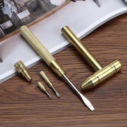 📢📢50 % de réduction !! ⏰Ensemble d'outils à main 5 en 1 : mini marteau et tournevis