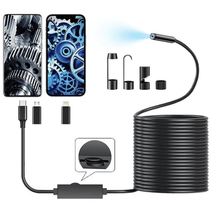 🔦🔬 -50% ! 📷 Caméra Endoscope HD TechView™ 1920P pour iPhone & Android – 8 LED Réglables, IP67 & Câble Semi-Rigide.