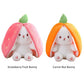 🍓50% DE RÉDUCTION ! Cadeau Parfait en Peluche – Strawberry Bunny Transformable pour Enfants 🎁🌸【Idée Cadeau】