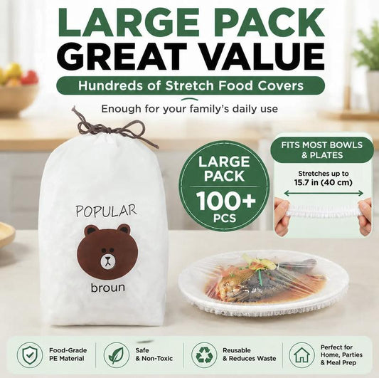🍱🧄 -50% ! 🧳100 Pcs Couvercles Extensibles Jetables pour Bols & Assiettes – Élastiques, Alimentaires & Polyvalents – Alternative Parfaite au Film Plastique