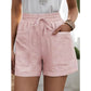 🌾🍃👚 OFFRE LIMITÉE 50% DE RÉDUCTION! Shorts Décontractés en Coton-Lin Unis pour Femme – Double Poches, Taille Élastique, Faciles à Assortir – Idéaux pour le Yoga, les Courses ou les Après-midi Paisibles 🧘‍♀️🛍️