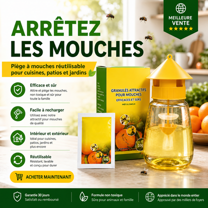 🌳🪰 -50% ! 🏡Piège à mouches int/ext – Idéal pour jardin & terrasse.
