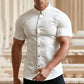 👔 60% DE RÉDUCTION ! ✨ Chemise à Manches Courtes à Boutons pour Hommes – Sans Repassage – Tissu Infroissable, Look Net & Idéal pour l'Été ☀️