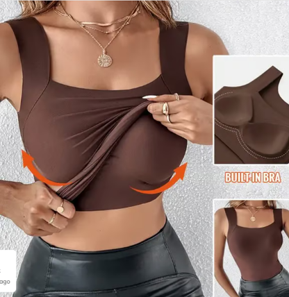 📢📢49% de réduction ! Débardeur Femme avec Soutien-Gorge Intégré – Ultra Confort & Silhouette Parfaite