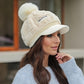 📢📢62% RÉDUCTION DERNIER JOUR! 🎁Le meilleur cadeau pour elle 🎁👒 - chapeau d'hiver pour femme à bord court🥰